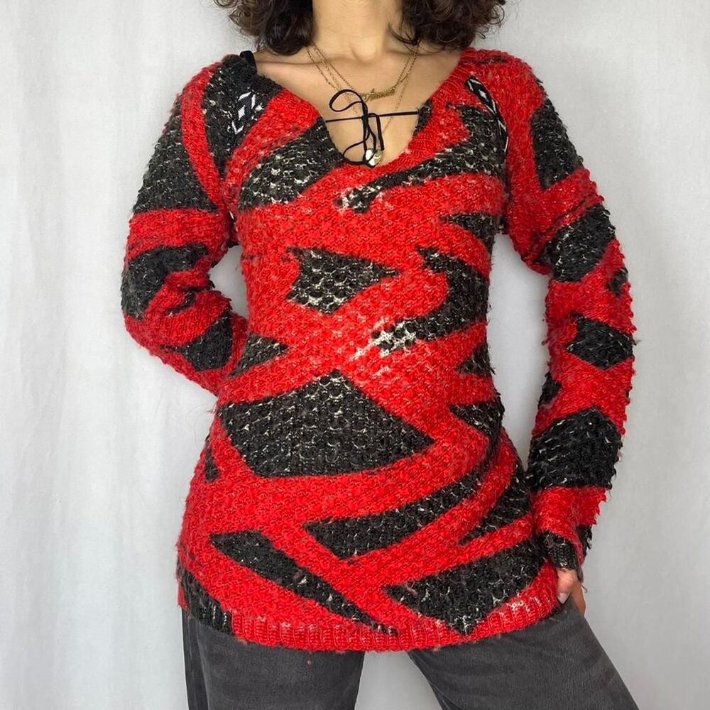Custo-barcelona Women's Red and Black sweater